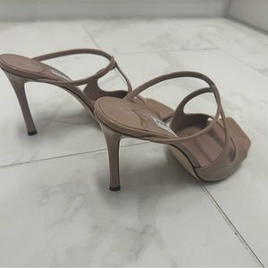 JIMMY CHOOSE ANISE 75MM PATENT LEATHER SANDALS
